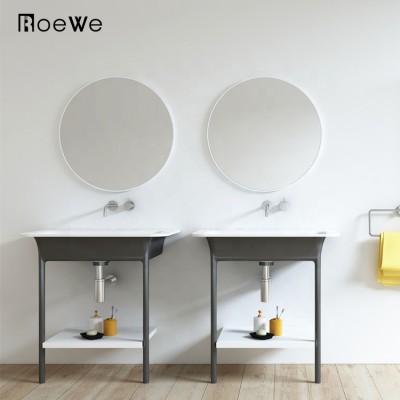 bathroom matt hand wash basin artificial stone cast washbasin, modern deco solid surface wall hung washing sinks